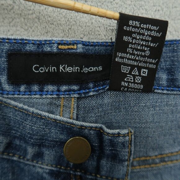 Calvin Klein Jeans Women's Size 8 Blue Mid-Rise Cropped Denim Pants 25" Inseam - Picture 11 of 16